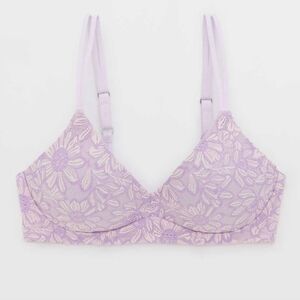 Aerie sunnie wireless bra Bloom lace Purple Lavender 32aa